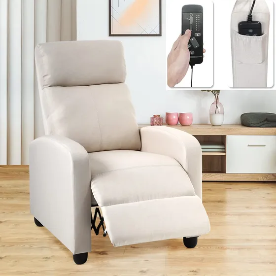 Silla Reclinable Masaje Tela Para Teatro Casa Winback Sala