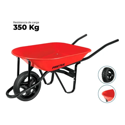 Carretilla 4.5ft3, Imp.roja Bastidor, Tumular Truper (20629)
