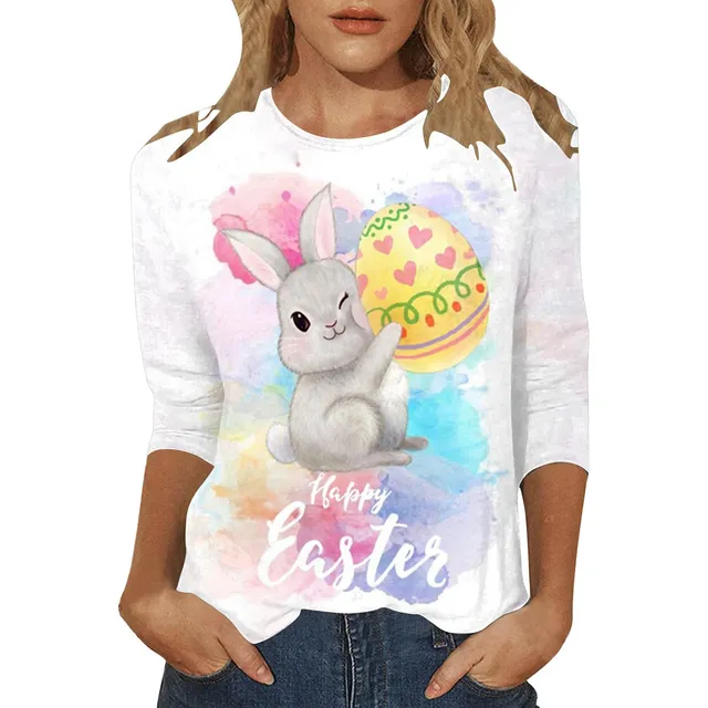 Camiseta Manga Larga Boton Cuello Redondo Para Mujer Gran 3