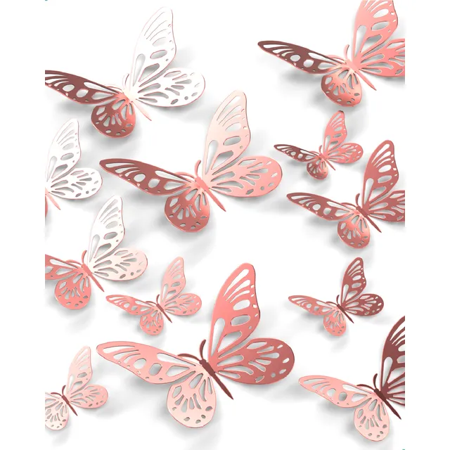 Mariposas Decorativas 3d Troqueladas Papel Adhesivo Pared