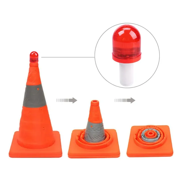 Cono De Seguridad Grande Plegable Con Luz Led