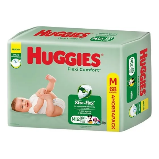 Pañales Huggies Flexi Comfort sin género MPañales Huggies Flexi Comfort sin género M en pack de 68 x 68 unidades
