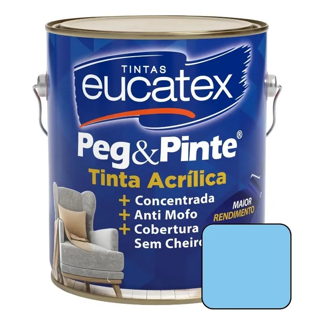 Tinta Eucatex Acrilica Pintura Parede Peg E Pinte 3,6l Cores