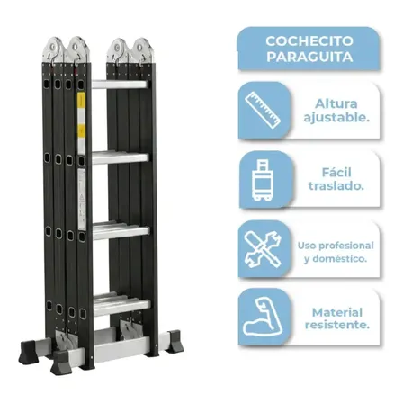 Escalera Articulada Multifunción 4x3 Dakota De Aluminio 12 Escalones