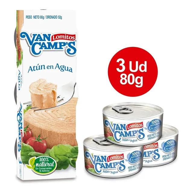 Atún Lomitos En Agua Van Camp's 3 X 80g