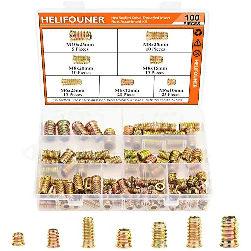 Tuercas Insertables Para Muebles De Madera M6 M8 M10 (100 Ud