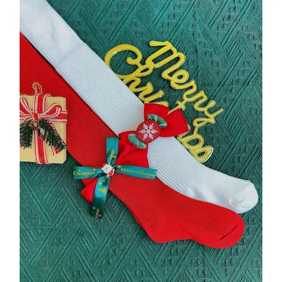 Medias Navideñas Tipo Leggins Para Niñas