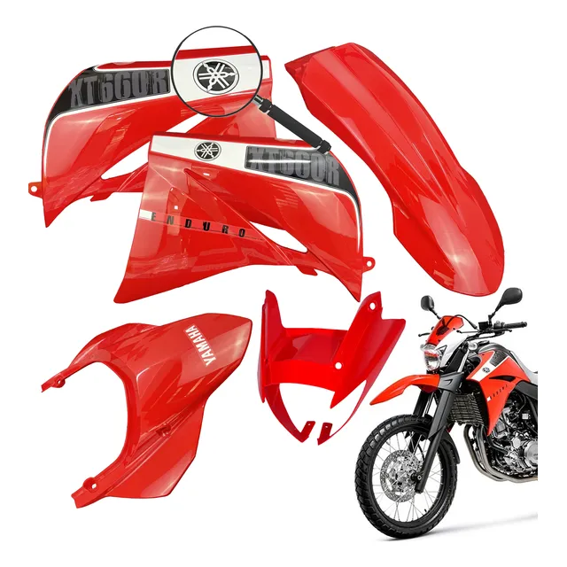 Conjunto Plástico Kit Carenagem Xt 660 2005/2017 Adesivado