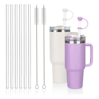 Popotes 6pz Reutilizables Con Cepillo Y Tapa Para Stanley Popotes 6pz Reutilizables Con Cepillo Y Tapa Para Stanley