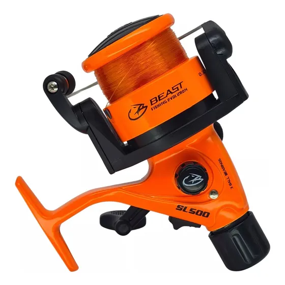 Reel Frontal Beast Sl500 Pesca Variada Rio 3 Rulemanes Color Naranja Lado de la manija Derecho/Izquierdo