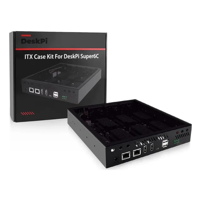 Kit Caja Itx Geeekpi Para Placa Super6c Con 3 Ventiladores
