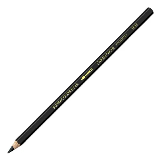 12un Lápis Preto Caran Dache Aquarelável Profissional