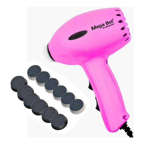 Pedicuro Compact Lixa Elétrica Para Pés Mega Bell Cor Pink 220V