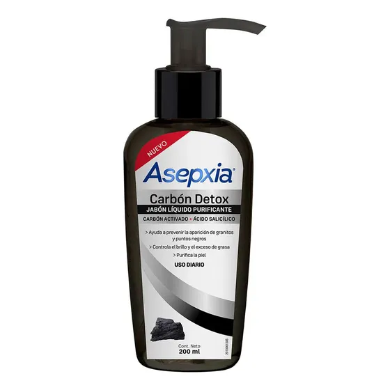 Asepxia Jabón Líquido Carbón Detox 200ml