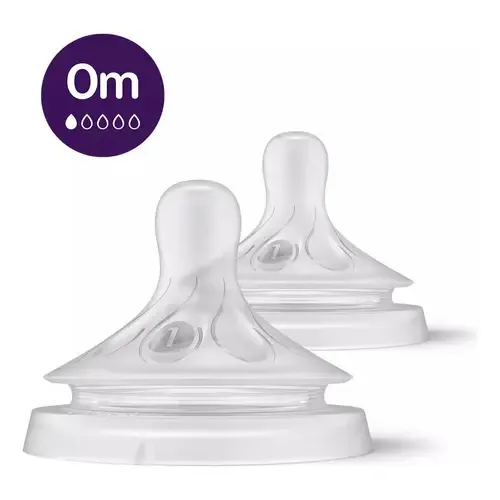 Philips Avent Tetinas de respuesta natural con válvula anticólicos, flujo extra lento (flujo 1), paquete de 2, SCY961\u002F02 | Cuotas sin interés