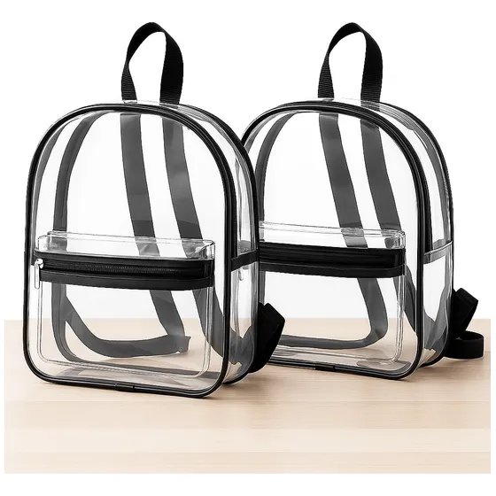 Set De 3 Bolsas De Plástico Transparente Backpack Ligera