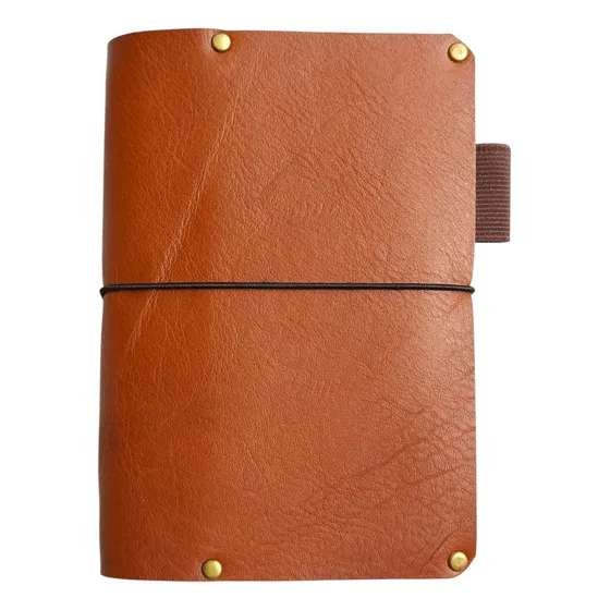 Cuaderno Cuero Estilo Midori Con Bolsillos A6 + 4 Libretas
