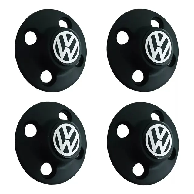 4 Tapones Rines 4/100 Vw Golf Jetta Pointer Caribe Gol Cromo