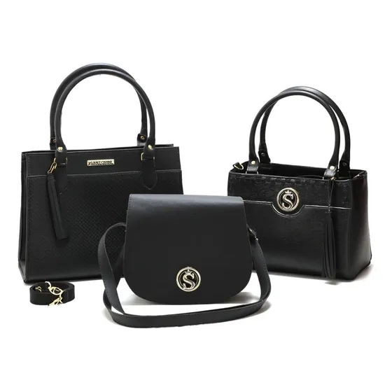 Kit 3 Bolsas Feminina Transversal Bolsa Grande Media Pequena