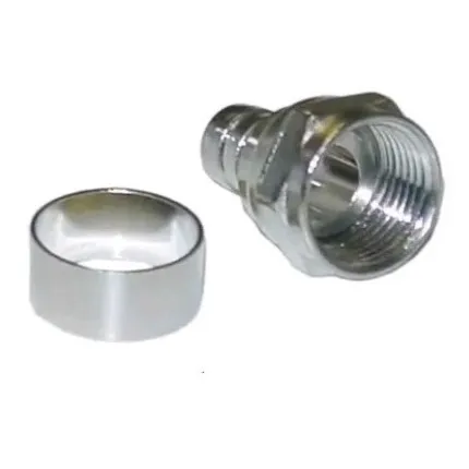 Ficha Conector Para Rg59 Con Rosca Y Aro Tv  Rg59 Coaxil