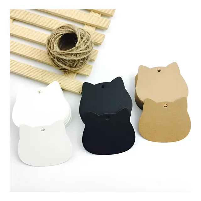 Etiquetas Con Forma De Gatos Eco Amigables Con Cordel