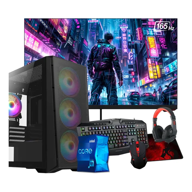 Pc Gamer Core I9 32gb 1tb Nvme Rx580 8gb + Monitor 24 165hz