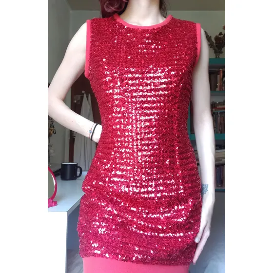 Vestido Rojo De Lentejuelas