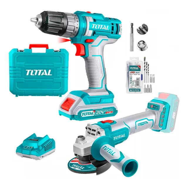 Taladro Atornillador 3/8' + Amoladora Brushless Total