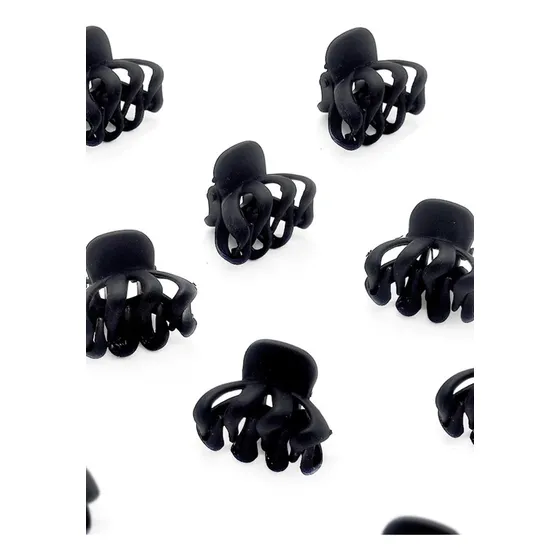 Tiburon Engomado Pulpo Chico 2cm Para El Pelo 12pcs Color Negro