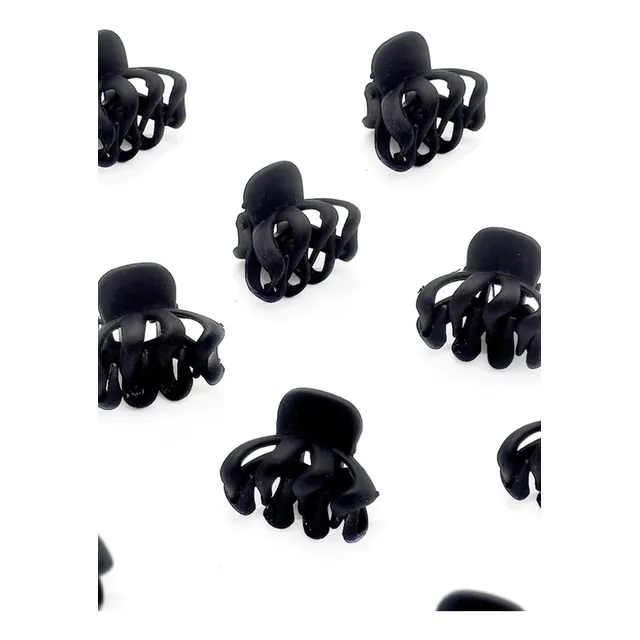 Tiburon Engomado Pulpo Chico 2cm Para El Pelo 12pcs Color Negro