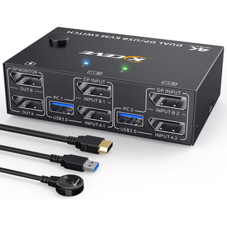 Kvm Switch Displayport 2 Monitores 8k/4k Usb 3.0 Kvm Switch Displayport 2 Monitores 8k/4k Usb 3.0