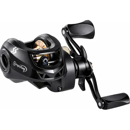 Carretilha De Pesca 19+1 Rolamentos 8,1:1 Drag 10kg Alta Velocidade Alumínio Cor Preto Esquerdo Sougayilang