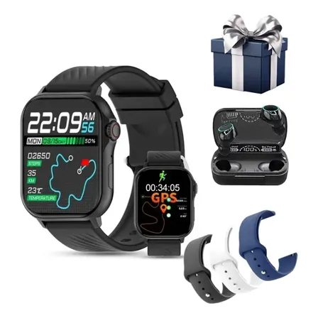 Smartwatch Compatível iPhone 12 13 14 15 16 17 Prova Dágua Preto