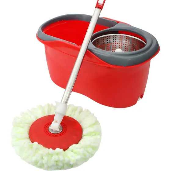 Mopa Trapeador Giratoria 360 Hogar Tambor Metalico Con Paños
