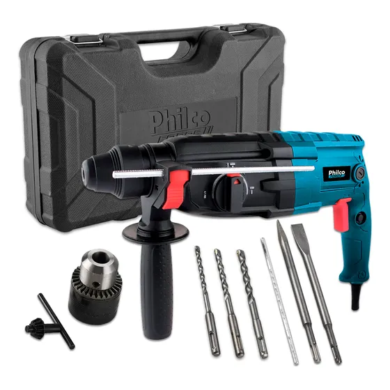 Martelete Combinado Rotativo Pmt01 900w 220v Philco Com Kit