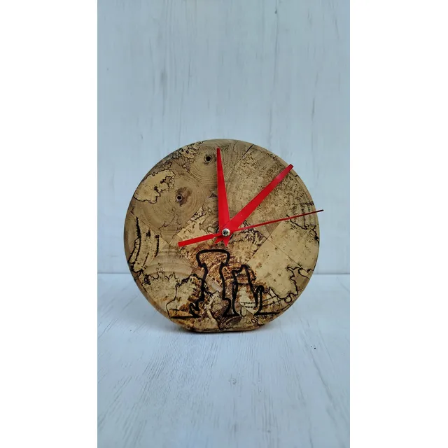 Reloj Mesa/ Escritorio. Reloj Catdog, Fresno Manchado.
