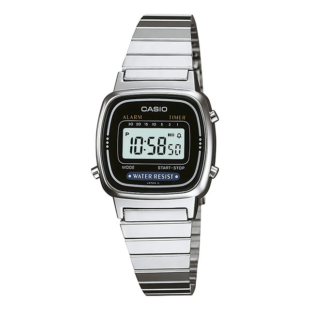 Relógio Casio Feminino Antiguo La670wa-1df Mini Retrô Crono Alarme Prata Prateado Preto Relógio Casio Feminino Antiguo La670wa-1df Mini Retrô Crono Alarme Prata Prateado Preto