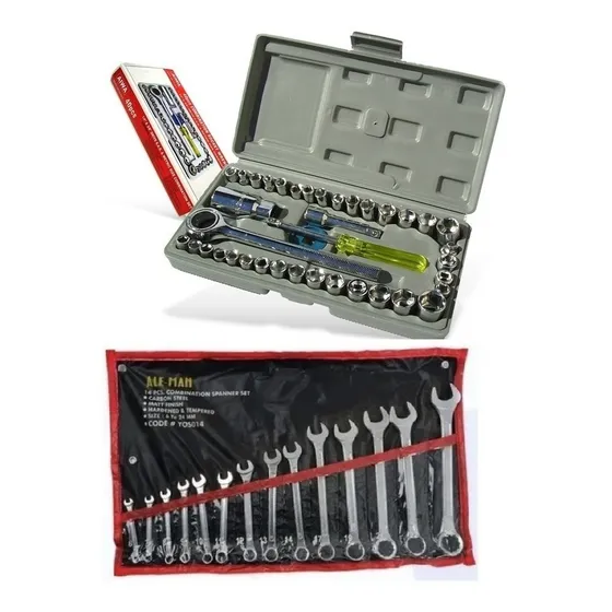 Set Llave Alemán 14pzs 8-24mm + Juego De Dado 40pzas 1/4a3/8