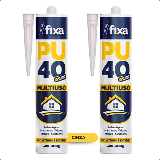 Kit 2 Adesivos Pu 40 Selante Poliuretano Multiuso 400g Fixa