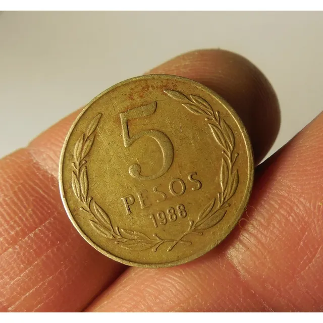 Moneda 5 Pesos. Chile, 1988.