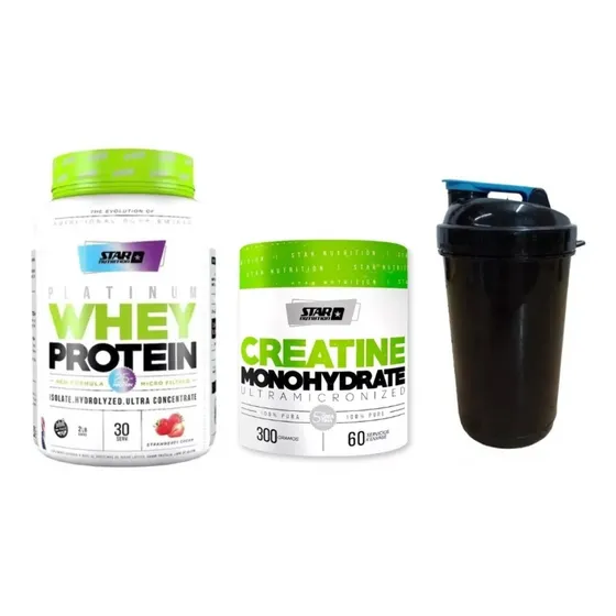 Platinum Whey Protein Star Nutrition 2lb + Creatina + Shaker