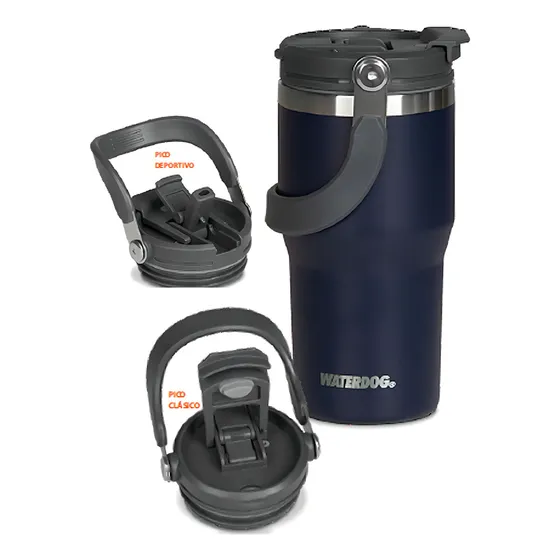 Vaso Waterdog Termico Zumo 600 Doble Pico Acero Color Azul Liso