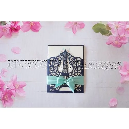 Invitación Invitaciones Encantadas Torre Eiffel de sv 1318-03 en pack de 50u