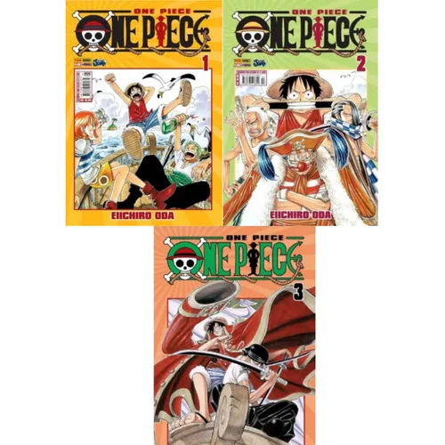 One Piece Volumes 1 2 3, De Eiichiro Oda. Editora Panini, Capa Mole Em Português