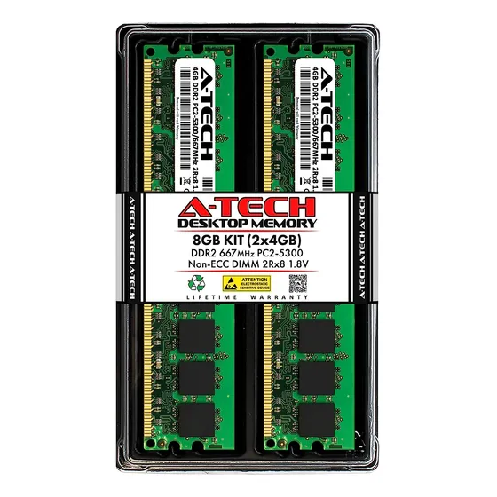 Memoria Ram 8gb(4gb X 2) Ddr2 667mhz (pc2-5300) 