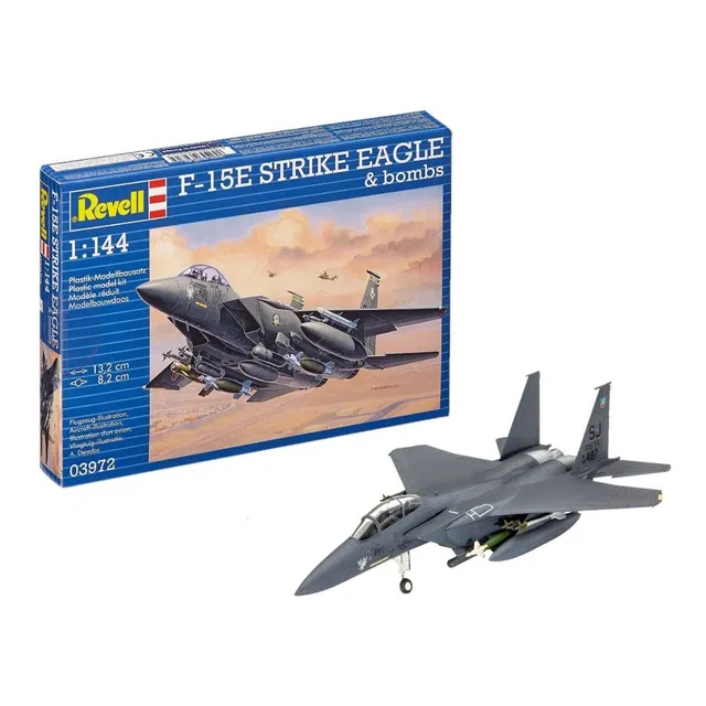 Avión F-15e Strike Eagle & Bombs 1/144 Model Kit Revell
