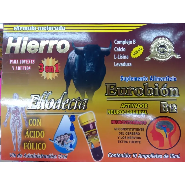 Ampolletas Ingeribles Hierro 3 En 1 Bedoyecta Neurobion,b 12