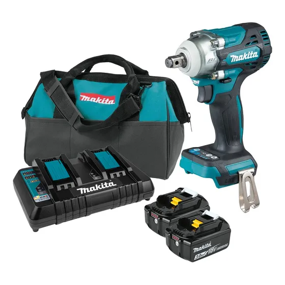 Chave Impacto 1/2 Dtw300 2 Bateria 18v 3ah 127v Bolsa Makita Cor Azul-turquesa Frequência 1 110v