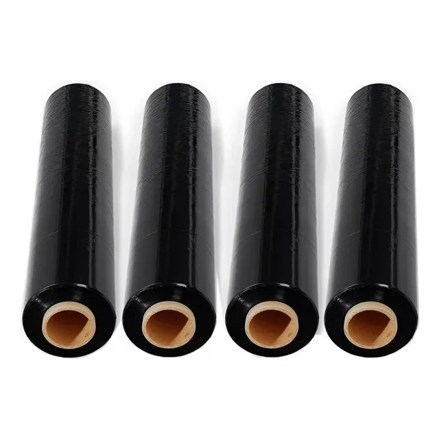 Nylon Negro Film Stretch Negro Embalaje Paletizar Bobina 4u