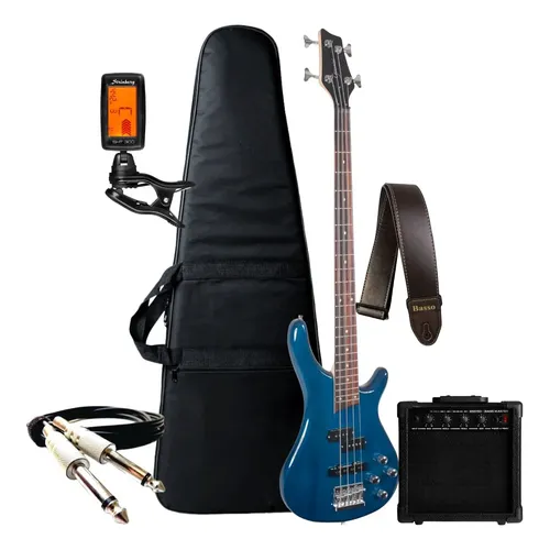 Kit Contrabaixo Winner Estudante Completo Com Amplificador Cor Wjb